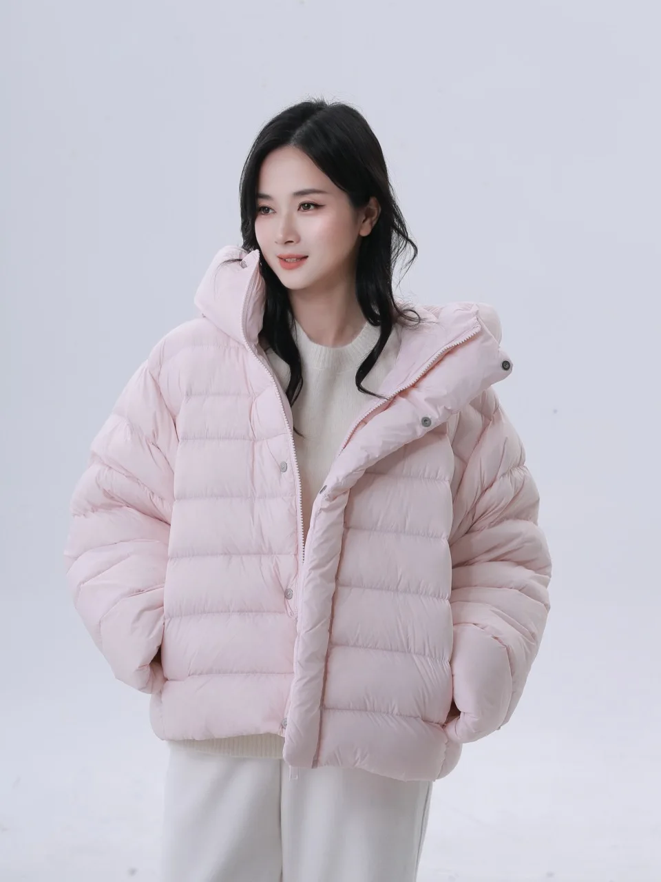 

Пуховик с 90% белым пухом, повседневное утепленное пальто с капюшоном, теплое и комфортное, на молнии, с длинными рукавами, зимнее пальто