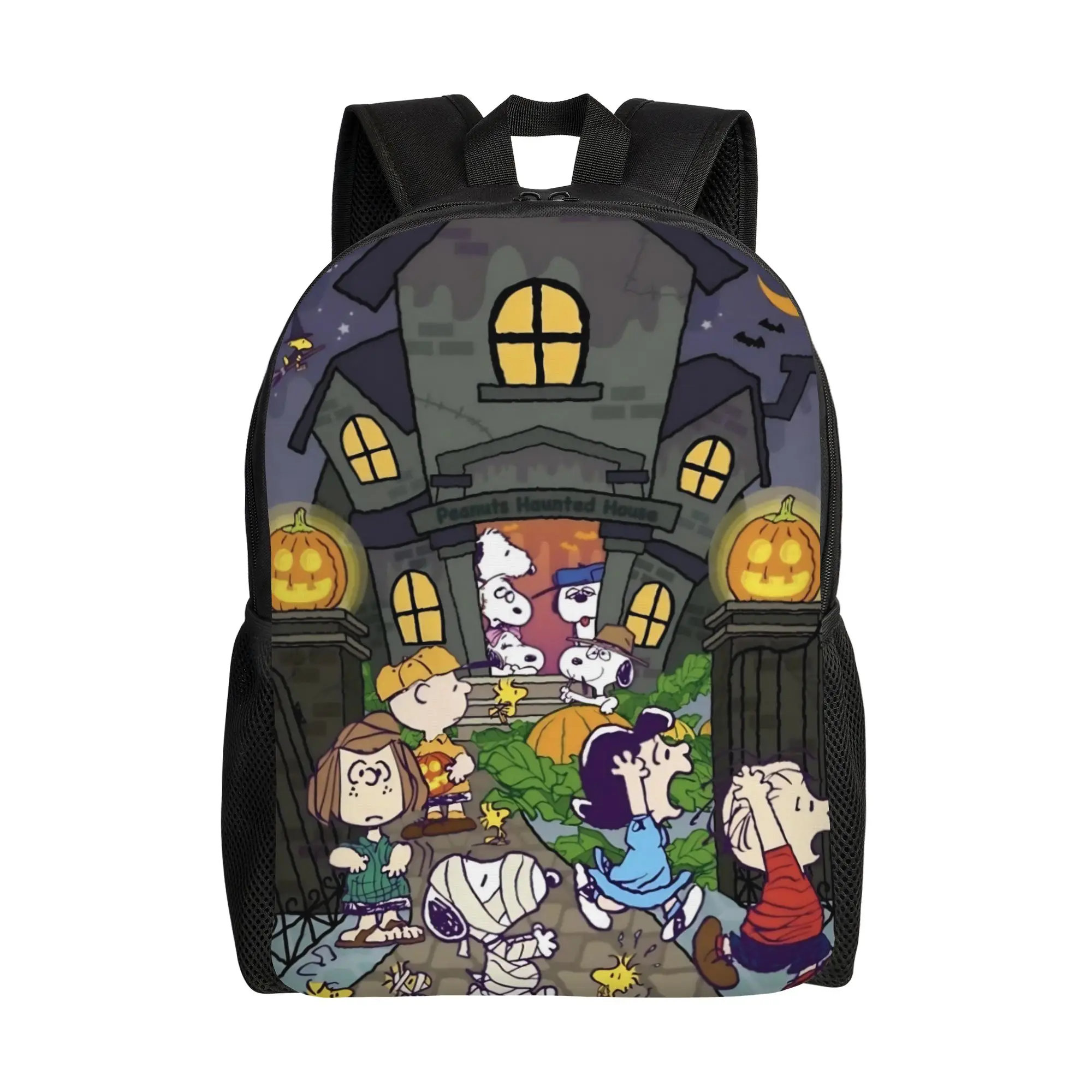 Snoopy Halloween klassischer Rucksack mit Tasche, High-School-Arbeits-Tagesrucksack für Männer und Frauen, Laptop-Computer-Umhängetasche