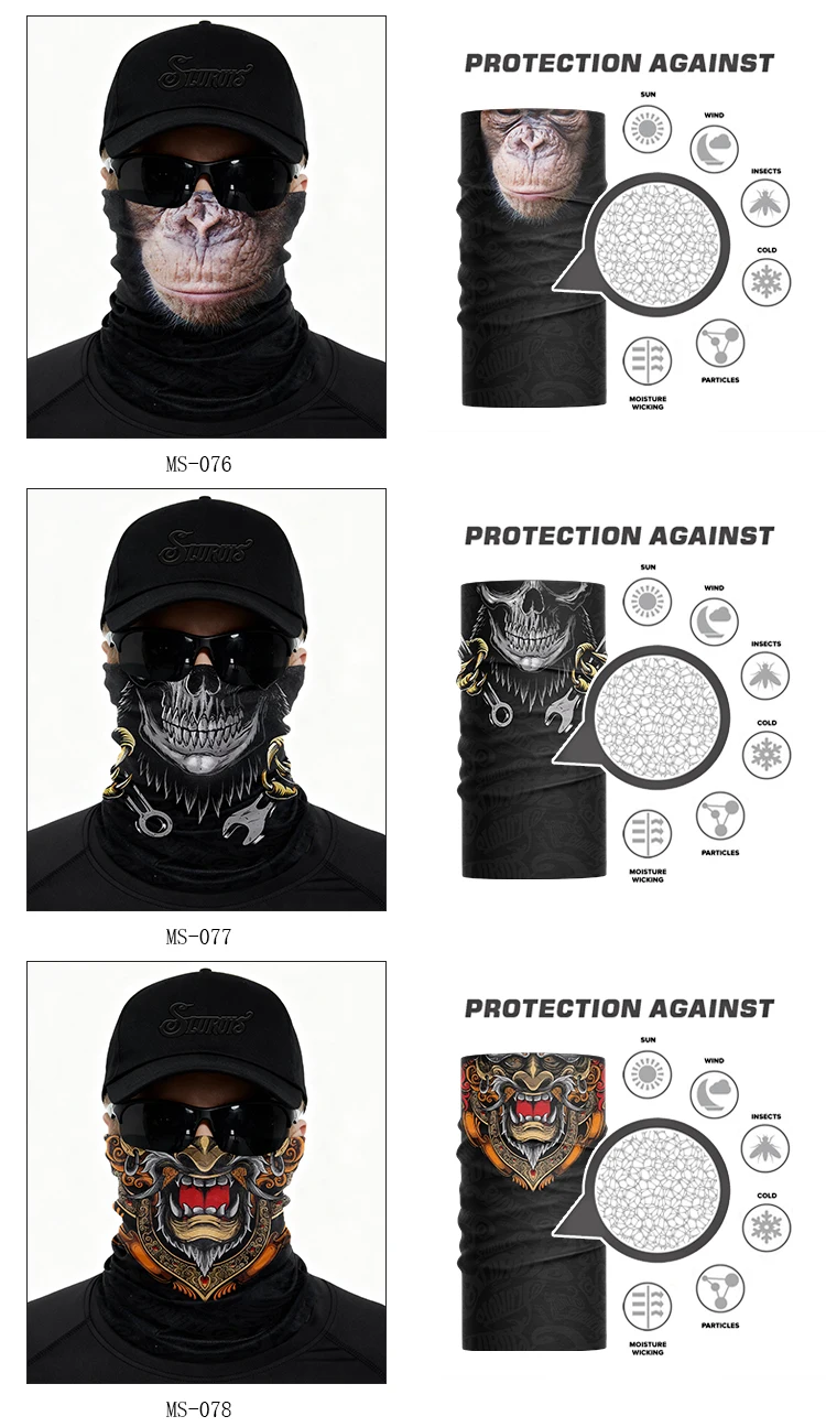 Nahtloser Nackenschutz UV-Schutz Atmungsaktives Bandana Unisex Outdoor-Halstuch für Wandern Klettern Angeln Radfahren Sport – Detail 6