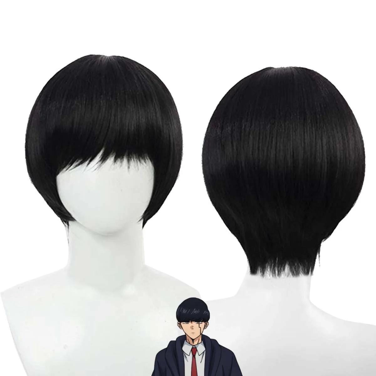 

Мужской парик в стиле аниме Mashle: Magic and Muscles, короткий черный парик Mash Burnedead