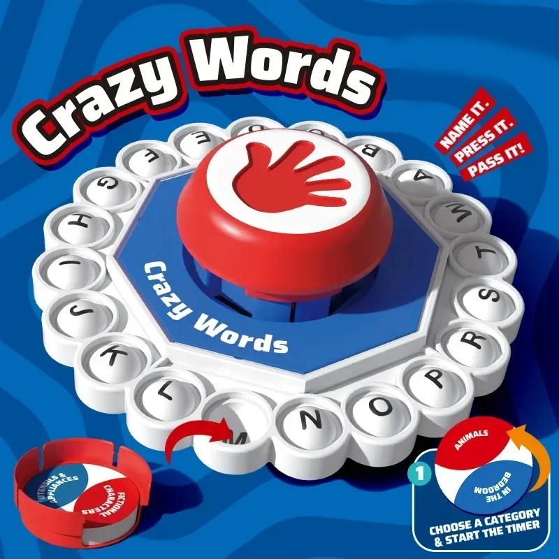 لعبة الأبجدية المجنونة الجديدة، ألعاب لوحية عائلية سريعة السرعة، لعبة ألغاز للضغط على الحروف الإنجليزية سريعة التفكير للبالغين والأطفال هدية #2