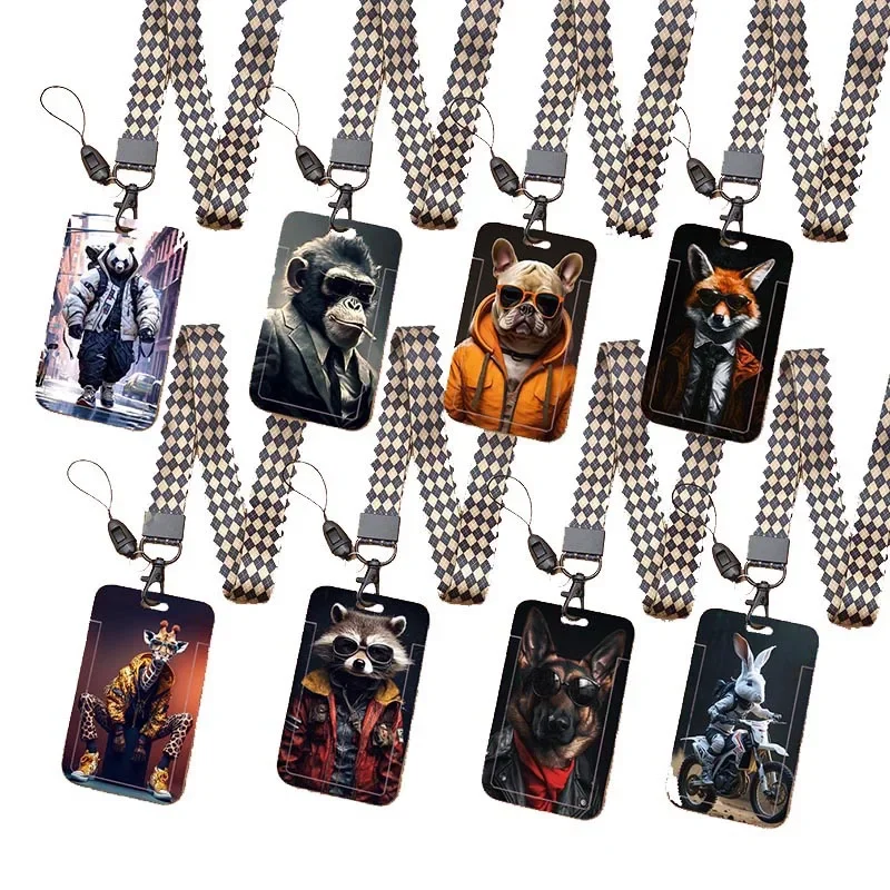 Animal Lanyards For Keys Chain ID Credit Card Cover Pass Mobile Phone Charm Neck Strap Badge Holder Gifts