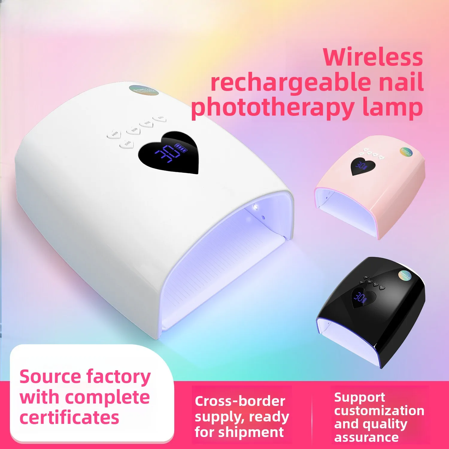 Crystal lamp beads, rechargeable nail light, therapy lamp, high power nail polish, baking lamp, nail machine UV ultraviolet lamp