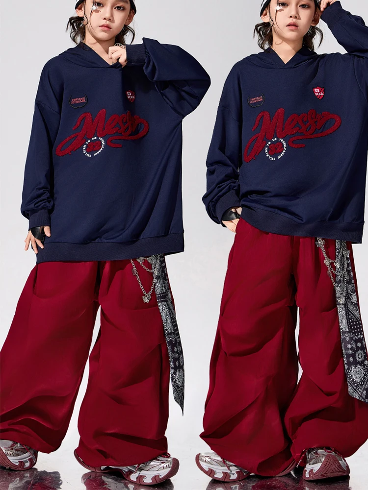 

Детские костюмы для танцев в стиле хип-хоп 2026 для девочек, свободные наряды в стиле K-pop, одежда для уличных танцев для мальчиков, костюм для выступлений в стиле джаз DQS21440