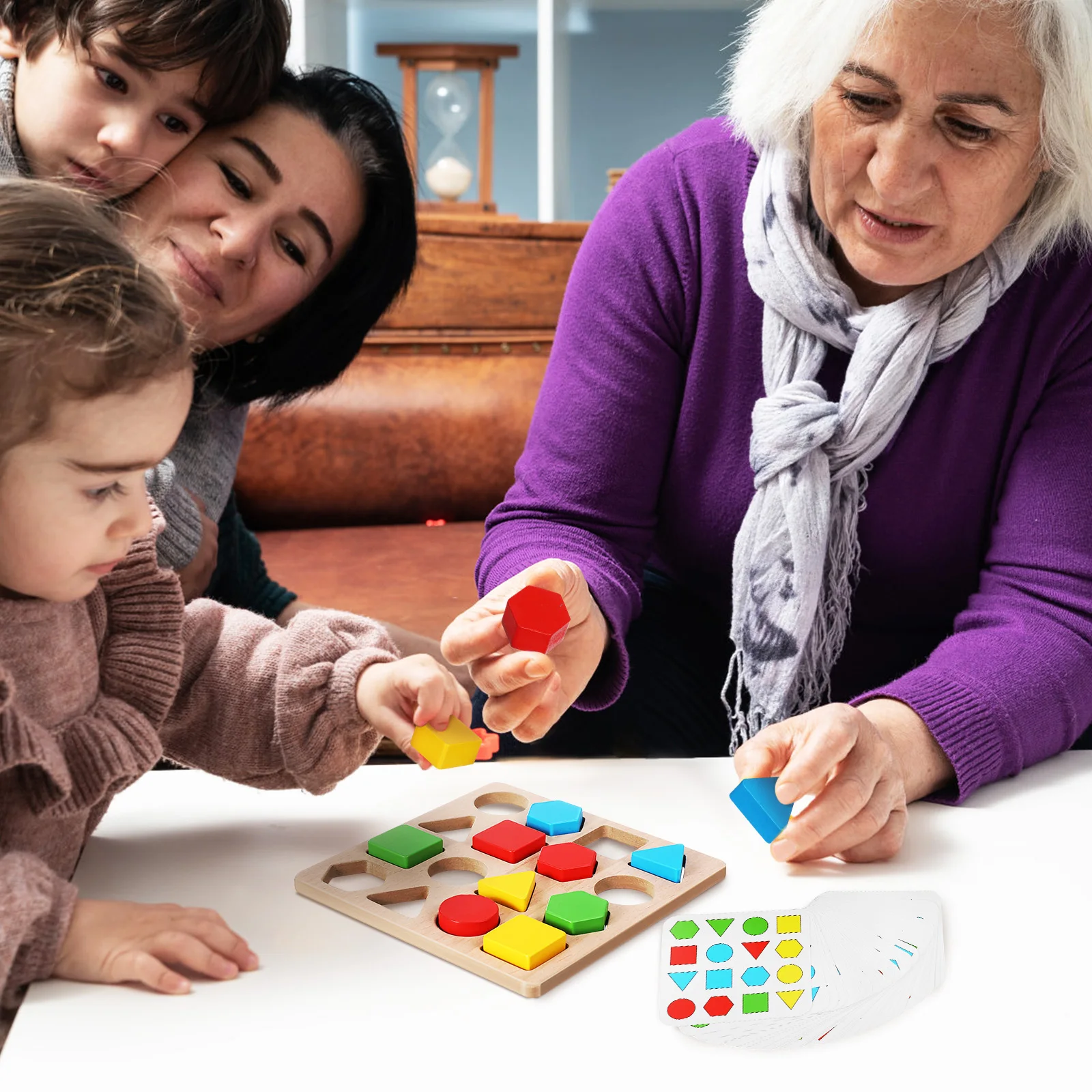 

1 set 1 Set Wooden Maze Puzzles For Elderly Rotating Bean Brain Teaser Cognitive Stimulation Activity Board - Wood Puzzles For