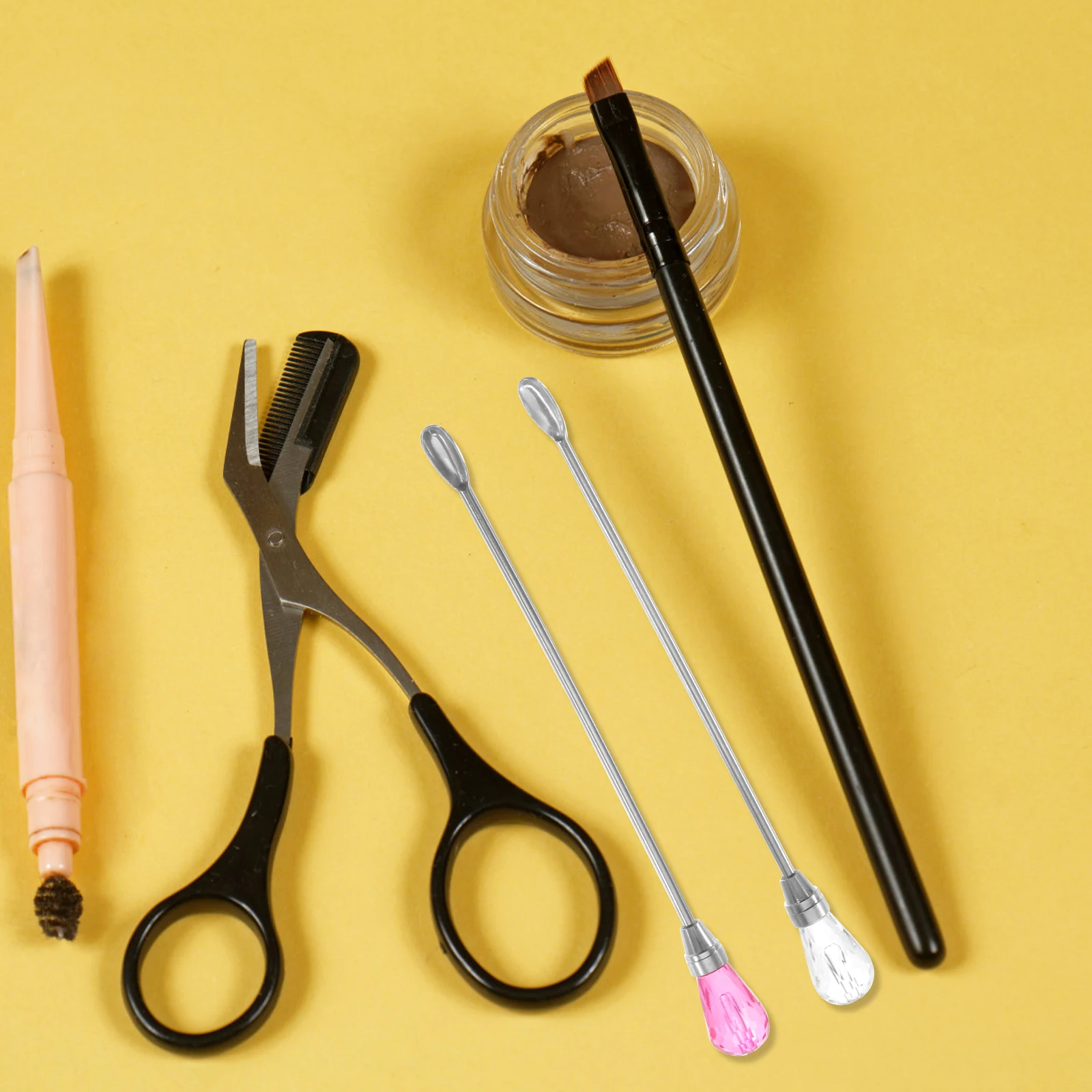 

3 Pcs Eyebrow Tattoo Stirring Rods Metal Spoons Ink Mixing Sticks Paint Mixer Stirring Sticks Reusable Long Term