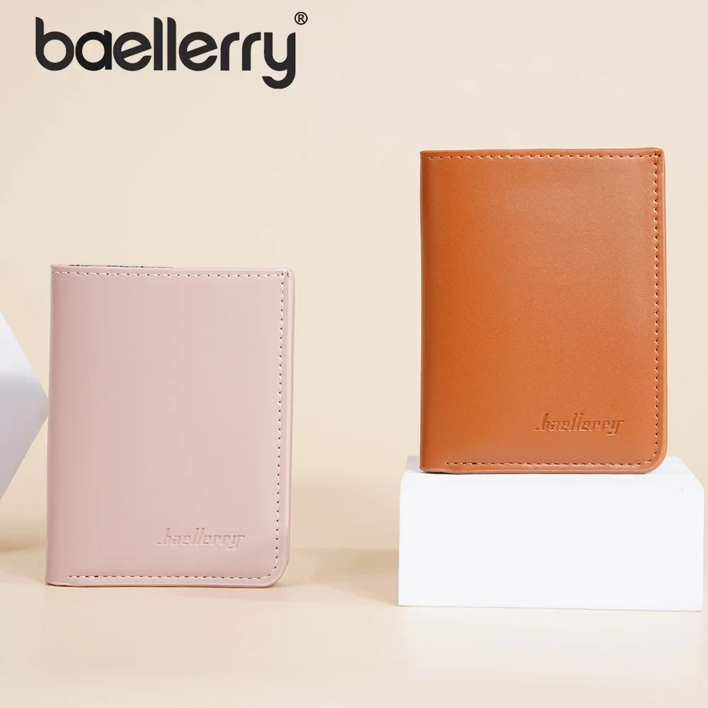 2024 Baellerry new men women's neutral wallet short dopamine color mini multi-card slot high-end wallet