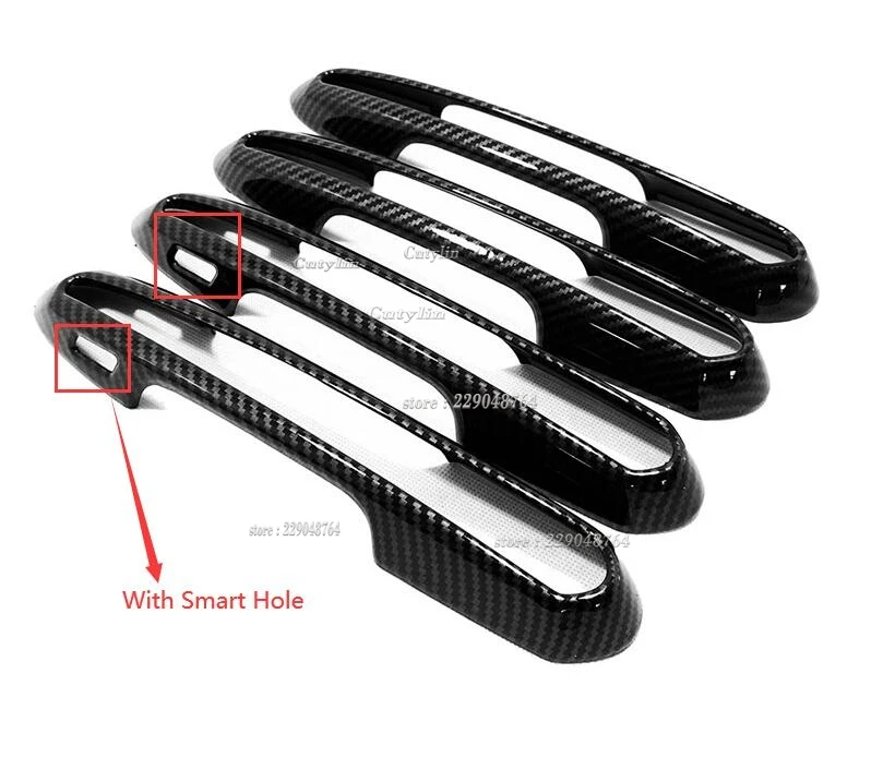 

For Toyota RAV4 RAV 4 2019 2020 2021 Chrome Carbon Fiber Door Handle Cover Trim Decoration Car Styling Sticker Auto Accessories