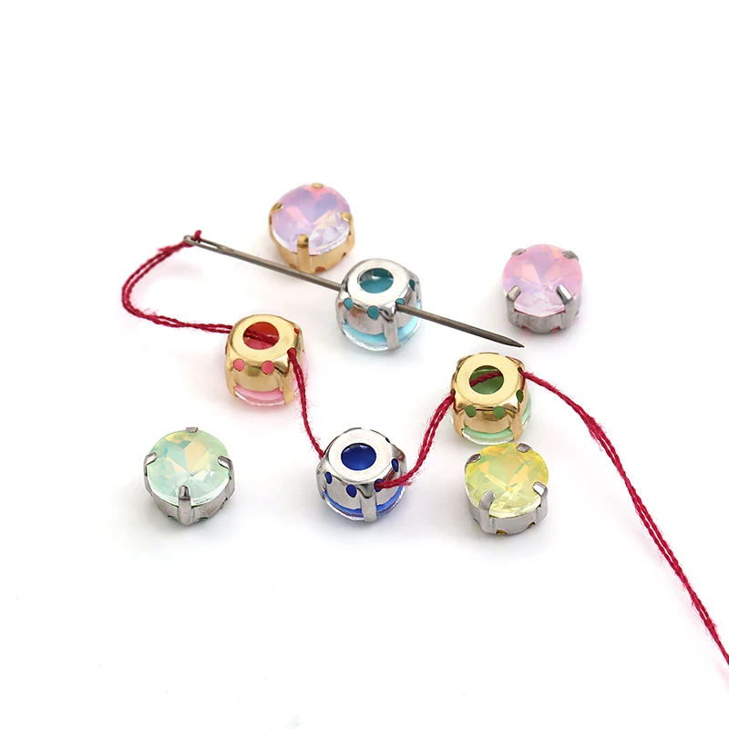 Sewing Rhinestones For Needlework 8mm Round Sew On Crystals Clothes Decoration Accessories Diy Glass Diamonds Glitter Gemstones