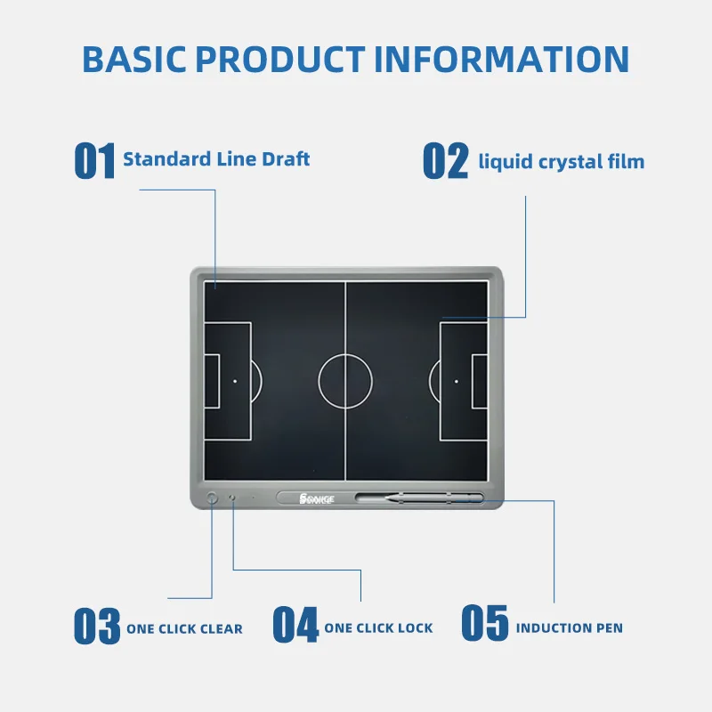 LCD المحمولة 15 بوصة كرة القدم كرة السلة التدريب الإلكترونية التكتيكية مجلس السبورة لوحة الرسم السحرية