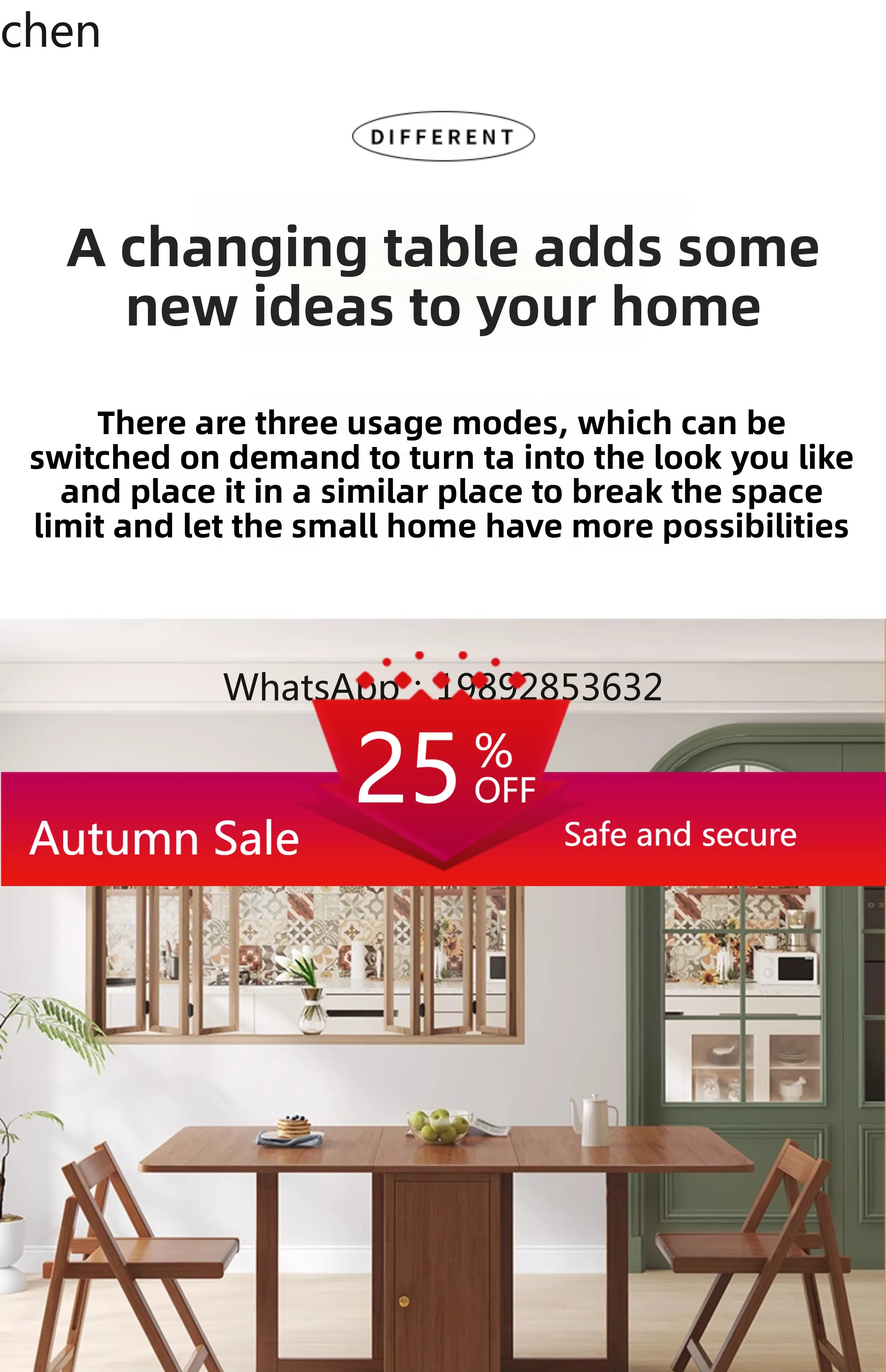

Solid Wood Folding Dining Table Small Apartment Household Small Dining Table Rectangular Extendable Dining Table