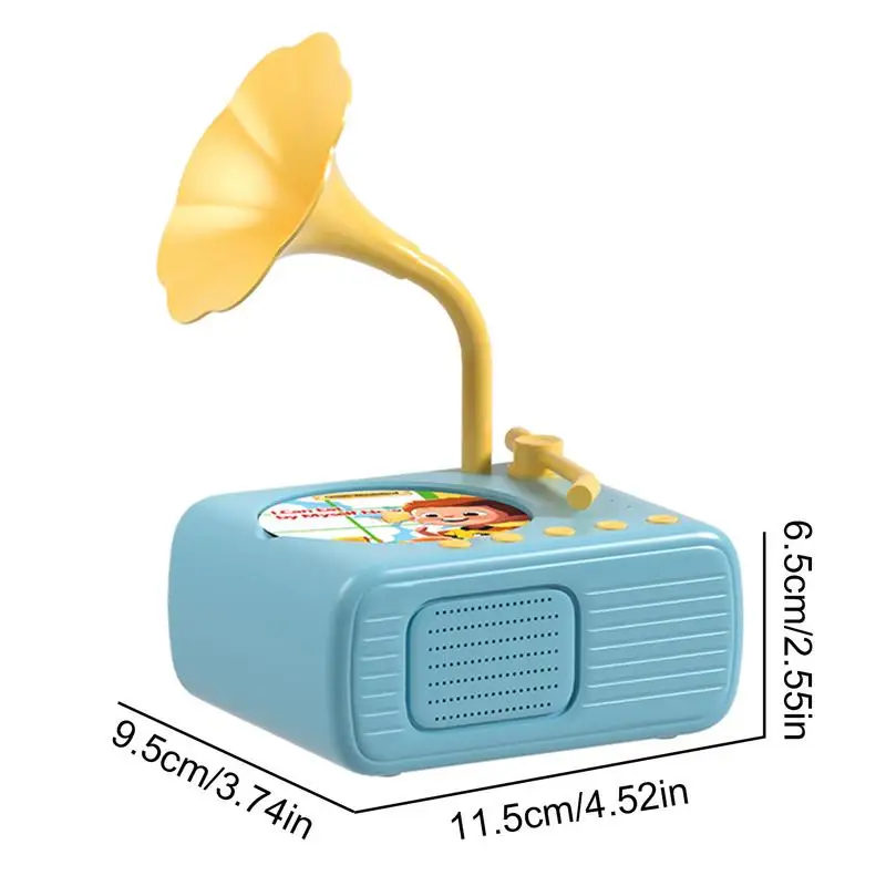 Kids Gramophone 96 Cards Toddler Music Phonograph Record Toy Children's Phonograph Story Music Player for Kids Boys Girls Gifts