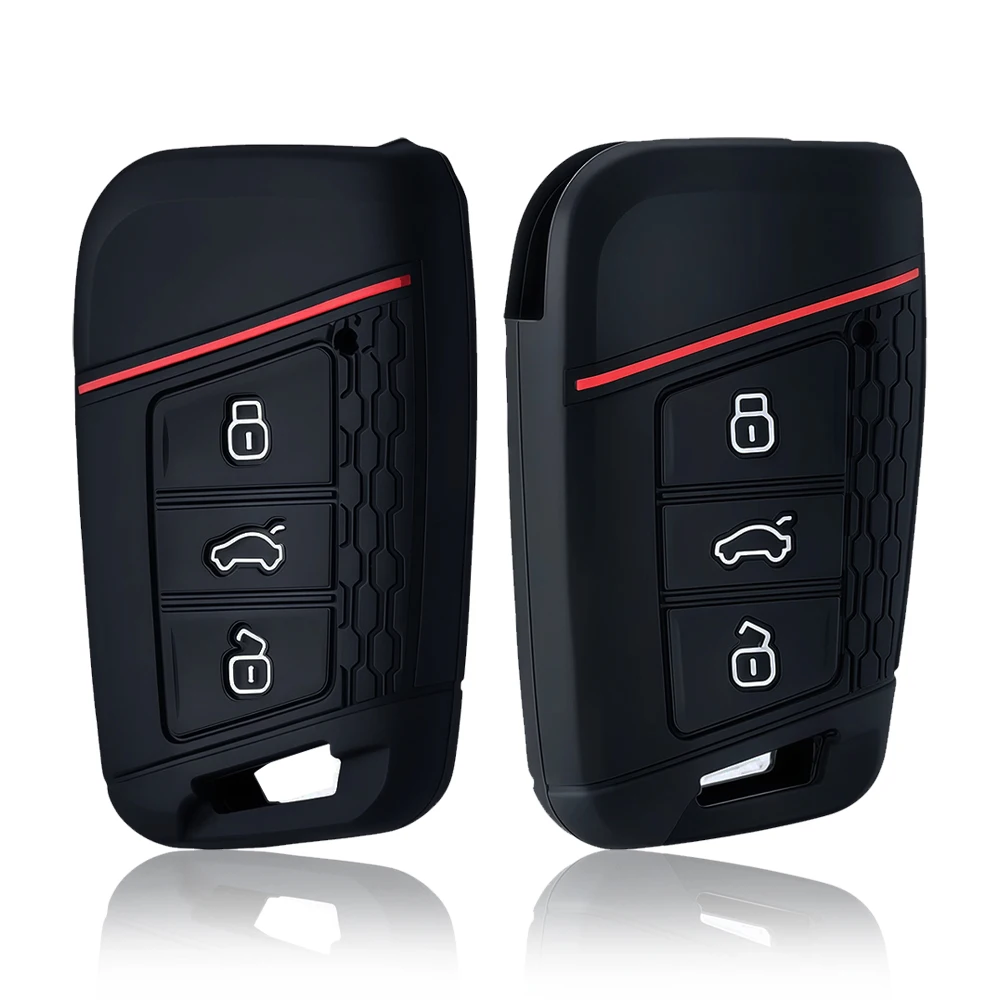 Silicone Car Key Case for VW Volkswagen Passat B8 Taos Polo Tiguan for Skoda Kodiaq Fabia Karoq Octavia Seat Ateca Cover Shell