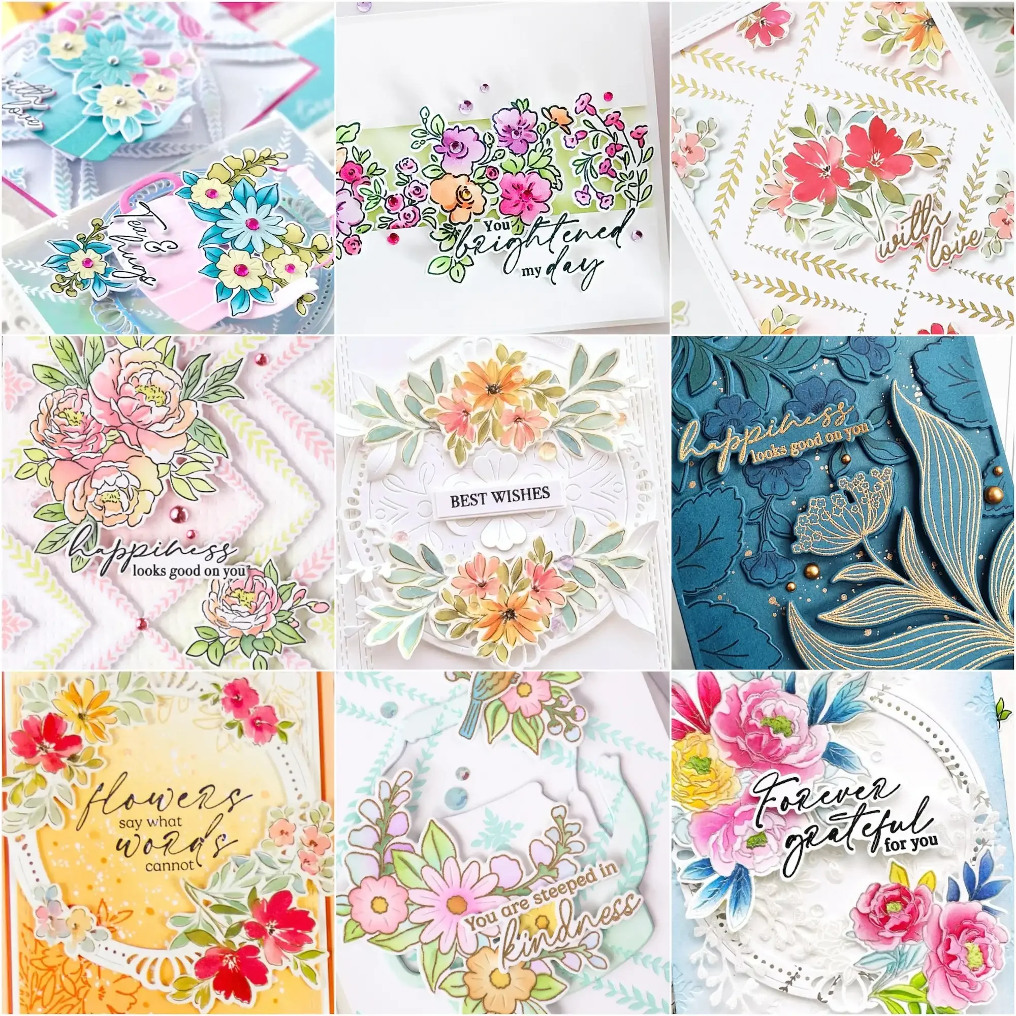 

New Joyful Blooms Cutting Dies Clear Stamps Stencil Hot Foil Washi Tape For DIY Scrapbook Craft Decoration Template