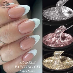 BORN PRETTY-esmalte de uñas en Gel, barniz UV para uñas, pintura superbrillante, platino, plata, oro, rosa, purpurina, Graffiti, rayas, línea de tracción, 5ml
