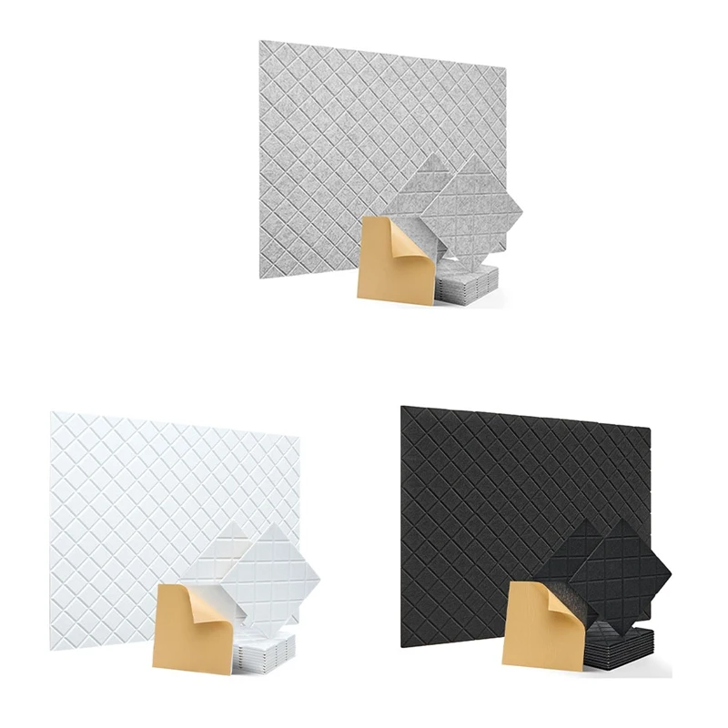 

12Pack Acoustic Panels With Self-Adhesive, 12X12x0.4In Sound Proof Foam Panels, Sound Absorbing Tile For Walls