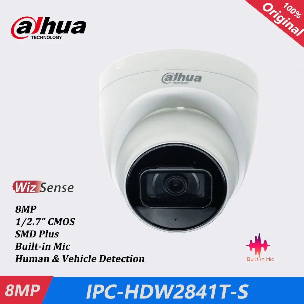 Dahua IPC-HDW2841T-S 8MP IR Fixed-focal Eyeball WizSense Network Camera Original International Version Can Update Firmware