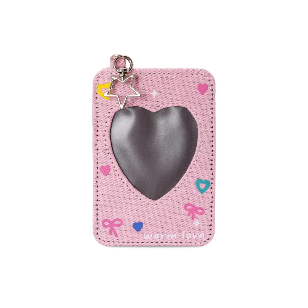 

Cute Y2k Denim Star Card Holder Keychain Card Case Card Storage Bag Heart Backpack Hanging Bag Pendant Ladies