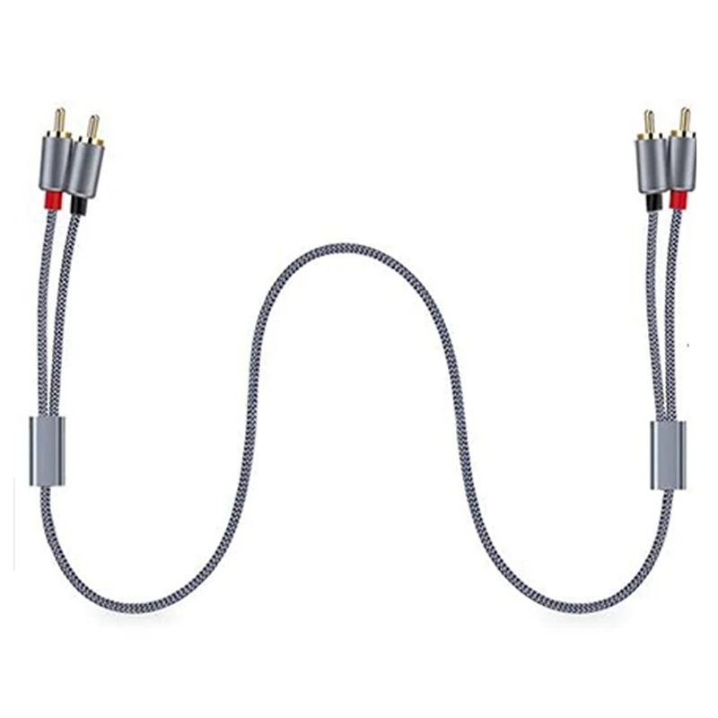 RISE-4X RCA Stereo Cable, [6Ft/1.8M, Dual Shielded Gold-Plated] 2RCA Male To 2RCA Male Stereo Audio Cable For Home Theater