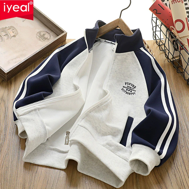 IYEAL Boys' Outerwear American Baseball Uniform 2025 Spring And Autumn New Style Children's Jacket Teenage Girls' Top