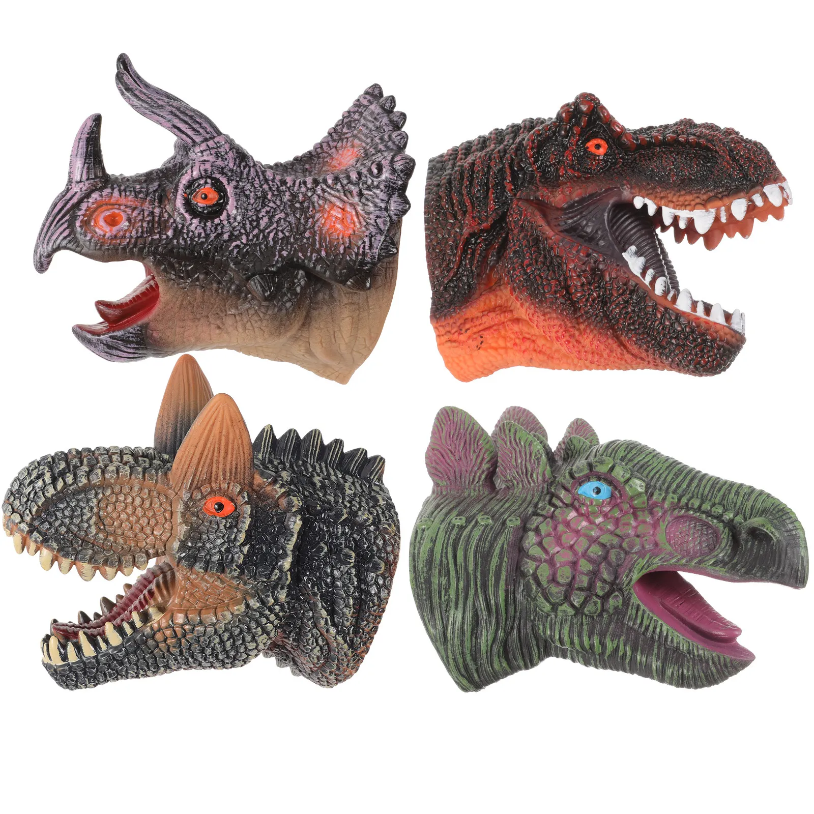 

4Pcs Dinosaur Hand Puppets Realistic Dinosaur Heads Puppet for Children's Hand Puppet Role Play Pretend Play Educational
