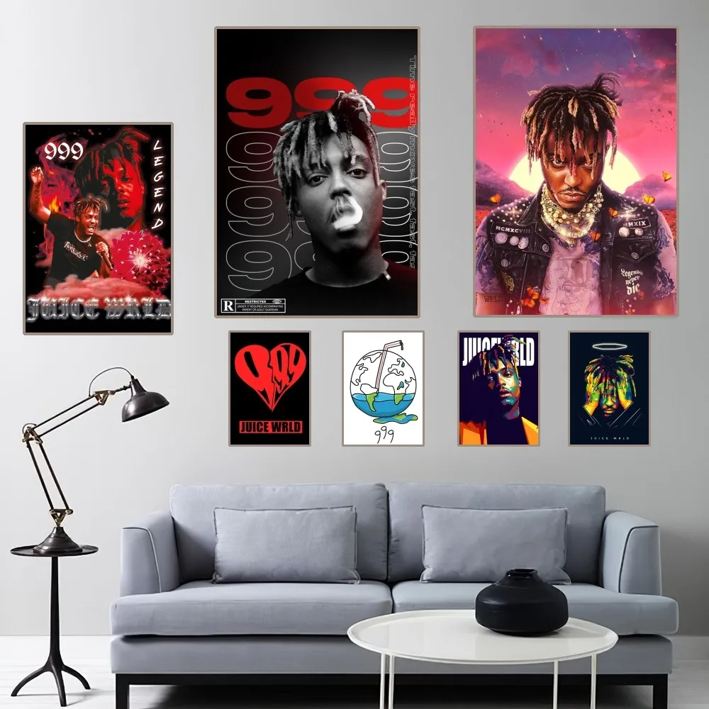 Juice Wrld Hot Rapper Poster Home Room Decor Aesthetic Art Wall Painting Stickers