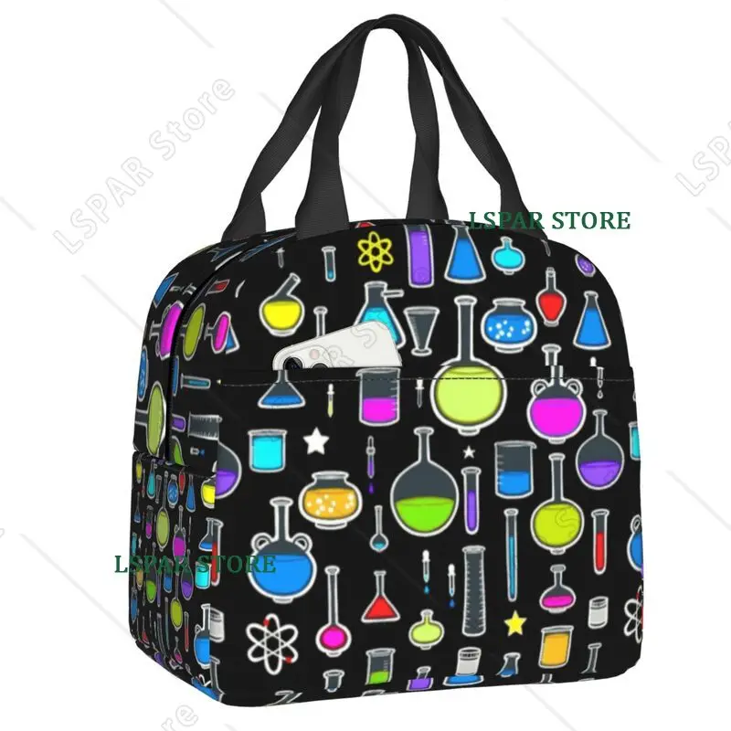 Beakers Laboratory Technology Insulated Lunch Bags for Work School Science Chemistry Leakproof Cooler Thermal Bento Box Children