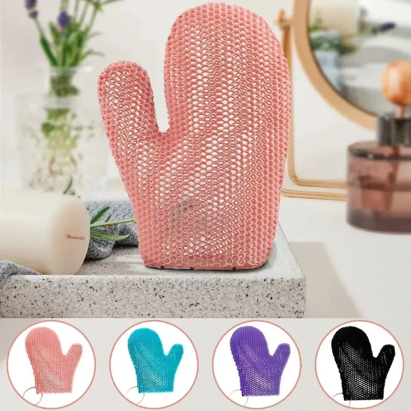 TPU Honeycomb Exfoliating Shower Glove Cleansing Quick Dry Body Scrubber Sponge for Bathroom Shower Men Women Spa Bath Tool