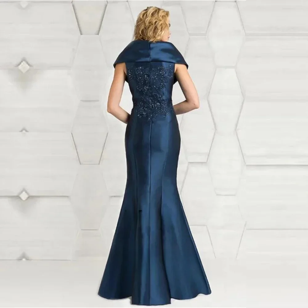 Mother Of Bride Dress Wedding Elegant Square Neck Sleeveless Appliques Formal Mother Dress Shoulder Women's Wedding Party Attire