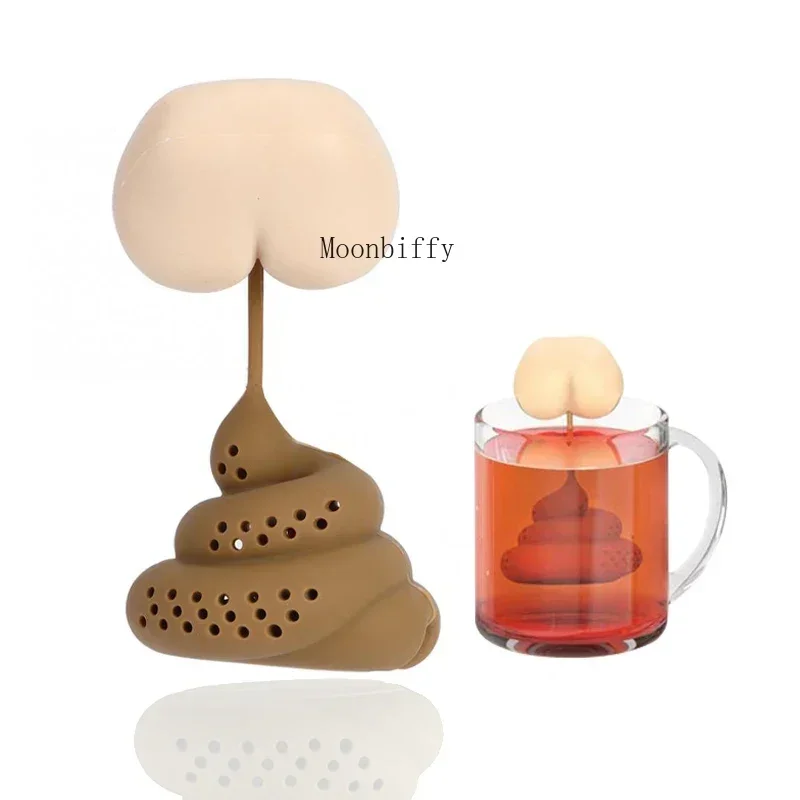 Hot Sale Strainer Tea Accessories Reusable Silicone Tea Infuser Creative Poop Shaped Funny Herbal Tea Bag Coffee Filter Diffuser