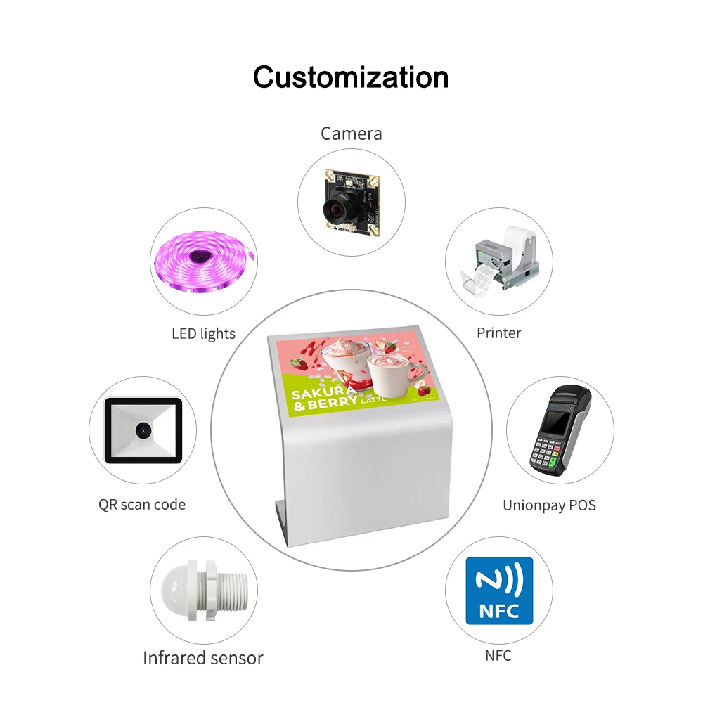 49 Inch Touch Screen Kiosk U Shape Totem Display Interactive Screen Network Wifi Interactive Information Inquiry Screen  Display