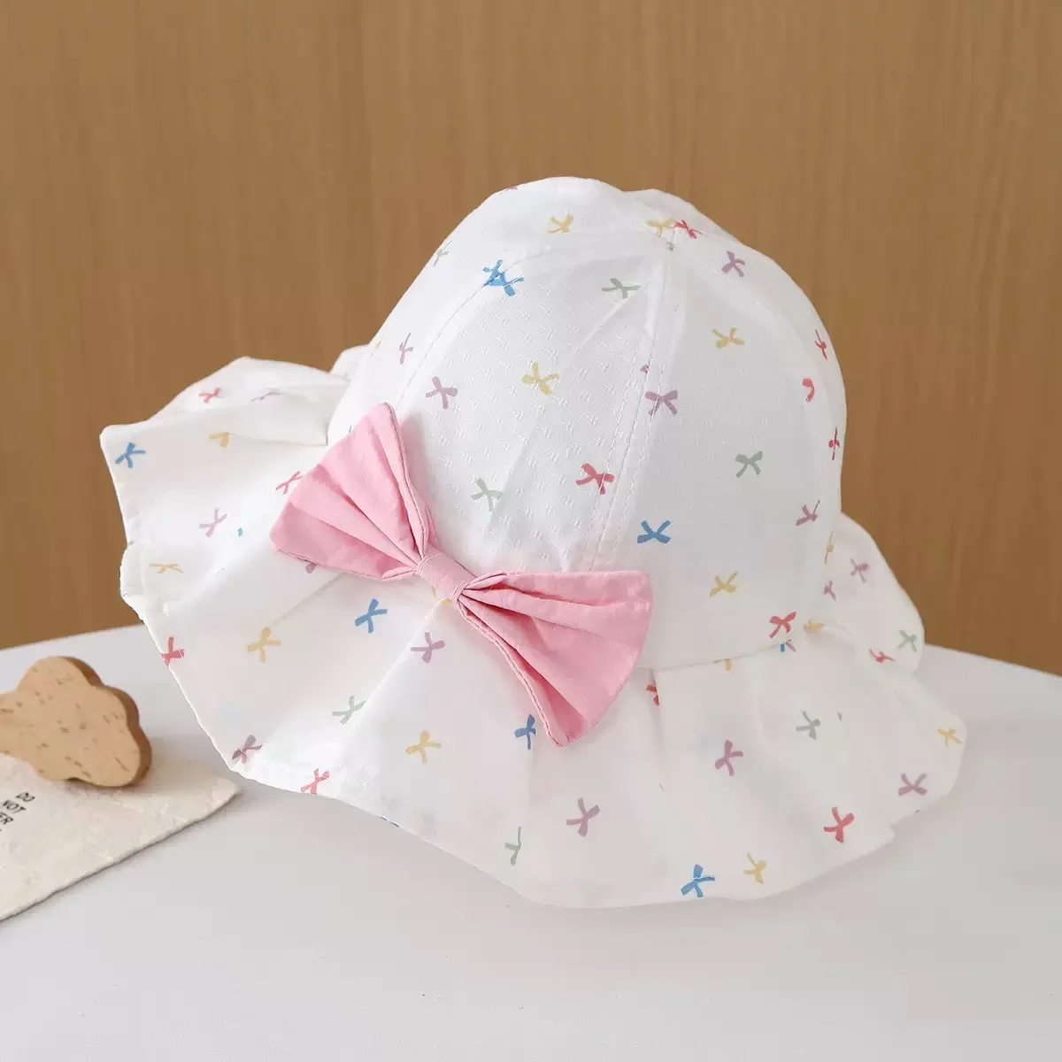 

Princess Style Sun Hat for Girls Spring Summer Thin Wide Brim Butterfly Knot Baby Fisherman Hat Outdoors Sun Protection
