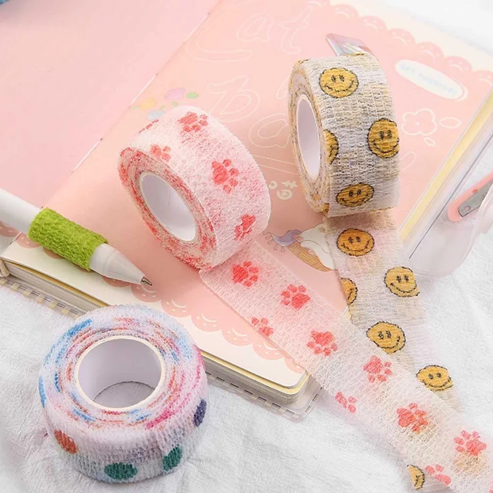 5Pcs/Set Self Adhesive Bandage Wrap 2m/4m First Aid Stretch Wrap Bandage Sprain Cohesive Bandage Finger Wrap Sport Tape
