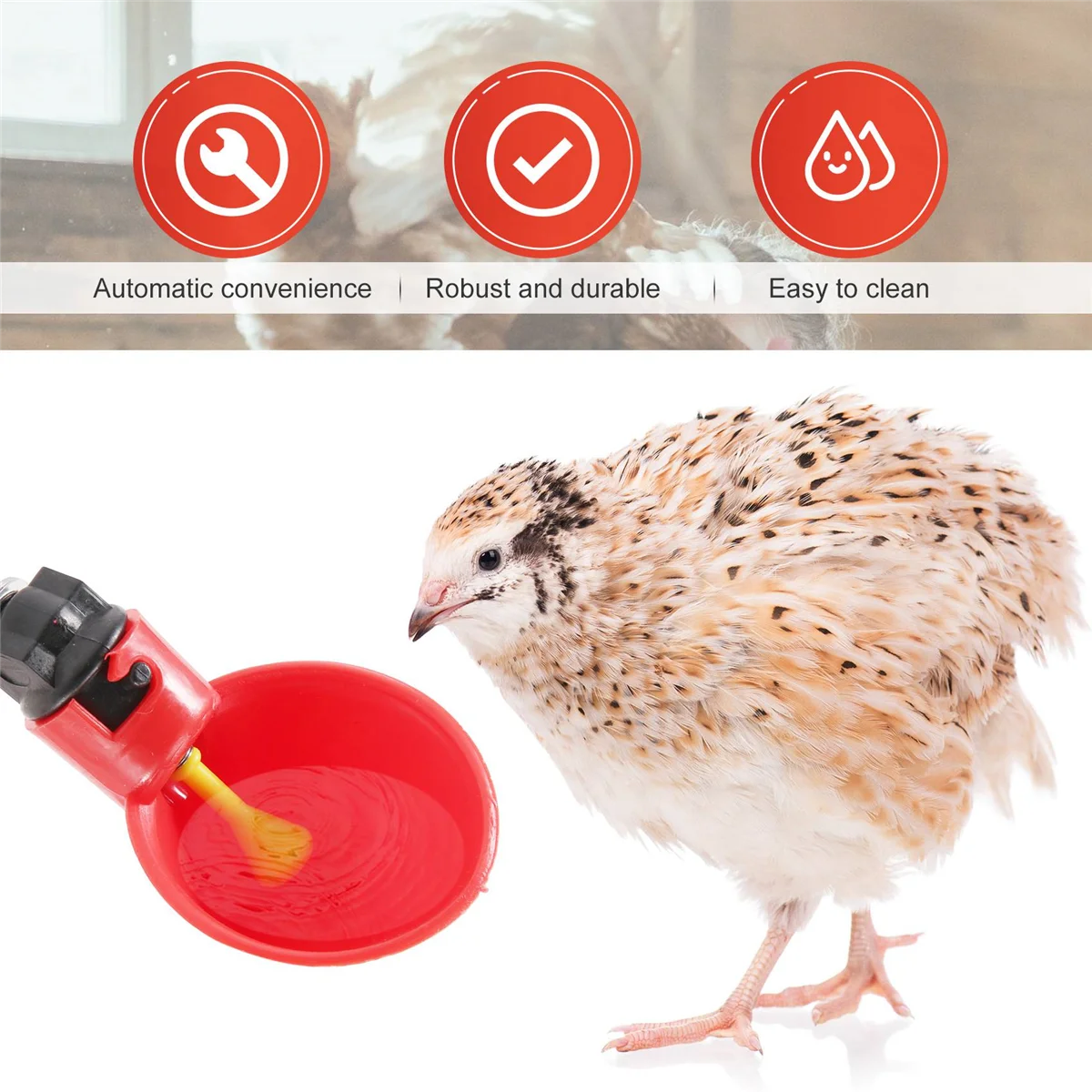 

Чашки для воды для курицы, 24 шт., автоматическая поилка для птицы, курятника, птицы для курицы, поилка для воды, поилки для домашнего скота, поилка для птицы