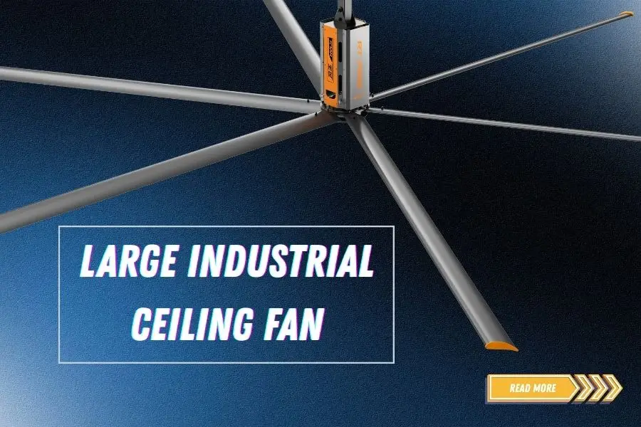 Kipas Angin Industri HVLS RTFANS 24ft IP55 Tahan Air, Kipas Besar untuk Gym, Gereja, Gudang