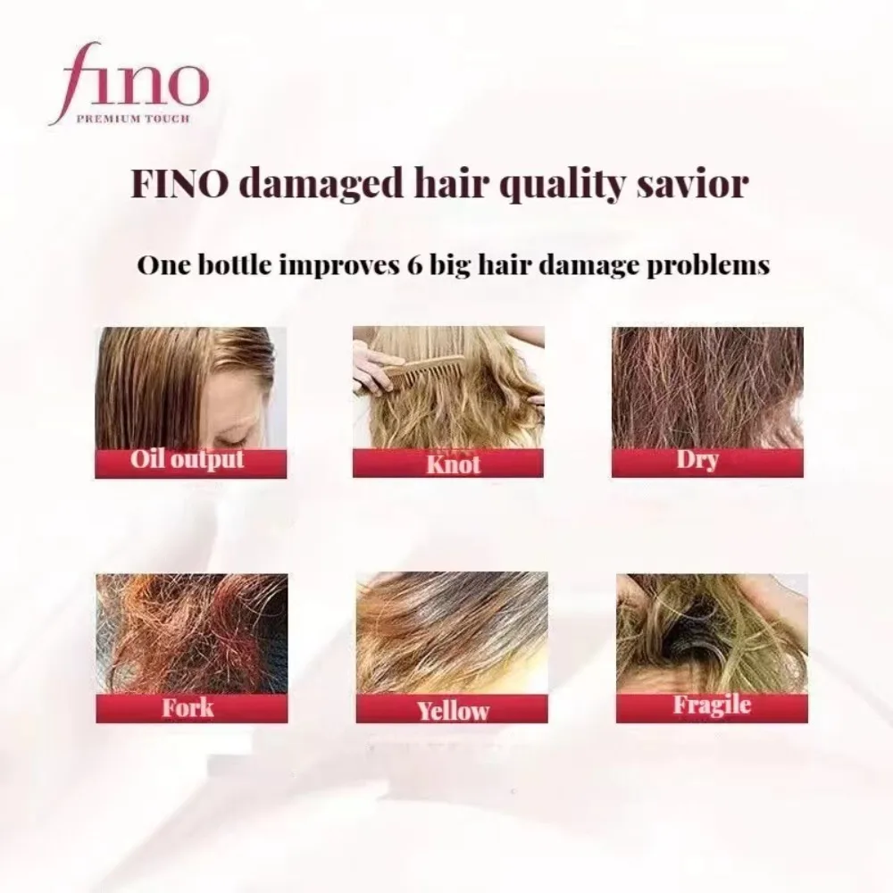 قناع الشعر Fino Premium Touch 230 جرام زيت 70 مل شامبو وبلسم 550 مل للتحكم في الزيت رقيق وسلس يحسن التجعد والتلف #6