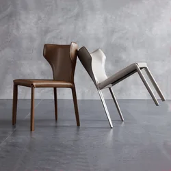 Wumovies-Chaise de Salle à Manger Italienne Minimaliste, Tabouret Simple en Cuir Dur, Chaise de Bureau Nordique, 73