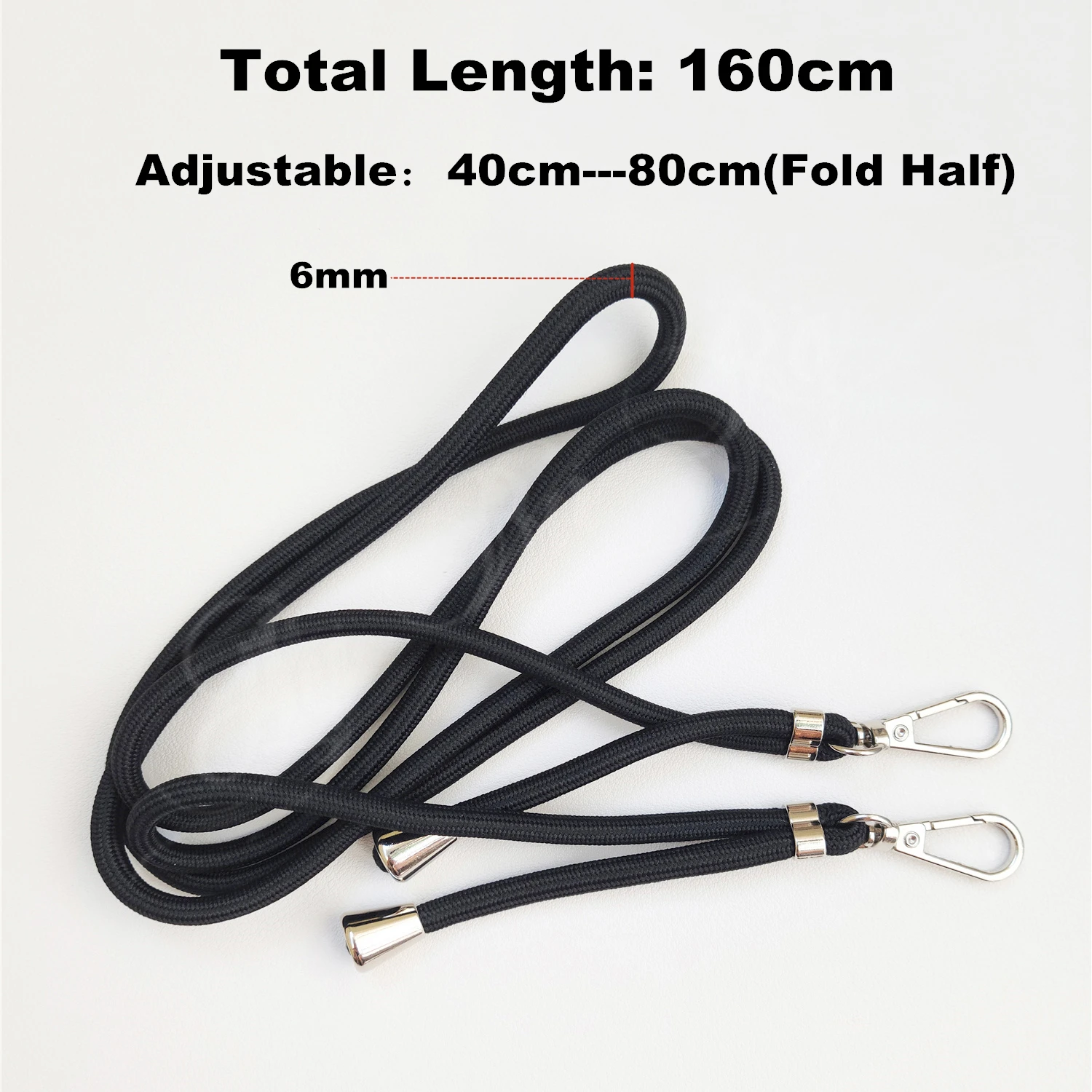 Dual Hook Crossbody Cord Lanyard voor mobiele telefoon Universele verstelbare riem Vet 6 mm lange schoenveter Clip Neck Hang Tether Rope