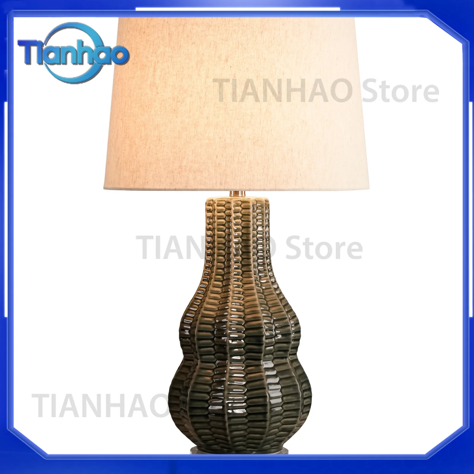 Cross-border American simple striped ceramic luxury hotel living room decorative model room exhibition