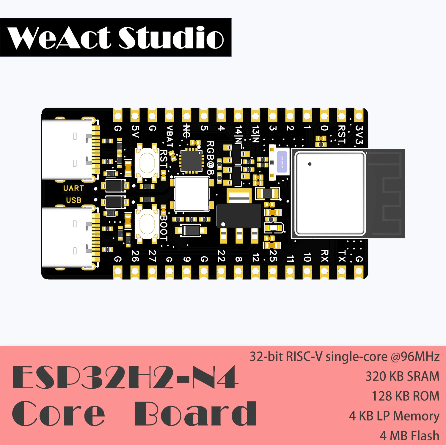 WeAct ESP32H2-N4 scheda di sviluppo supporto Thread e Zigbee Bluetooth5 e Bluetooth mesh sostituto ESP32-H2-DevKitM-1