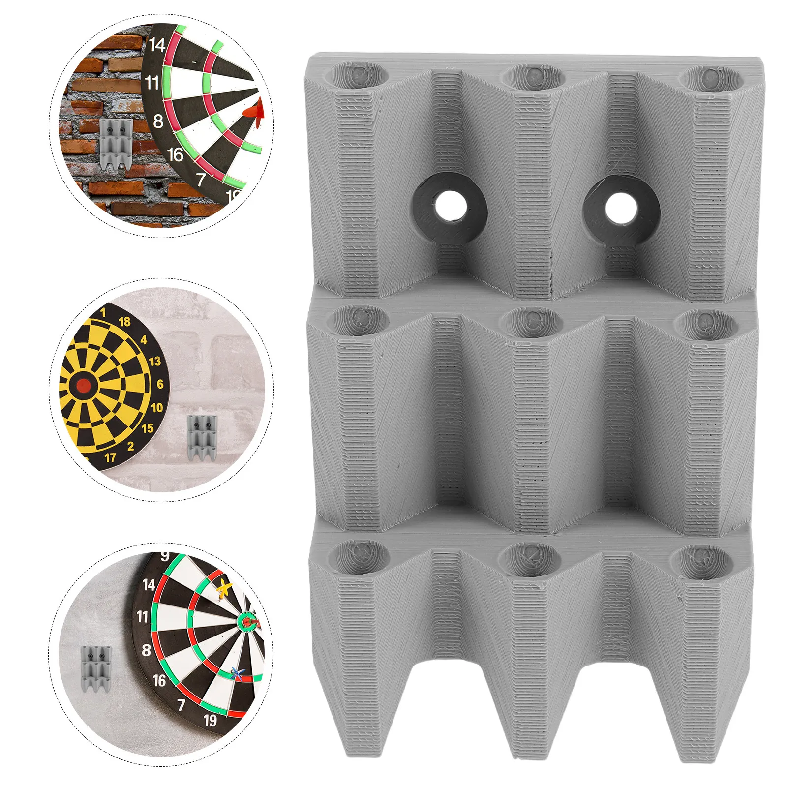 Wall Mounted Dart Rack Plastic 9 Slots Steel Soft Tip Dart Holder Caddy Home Office Game Room Storage Display Stand