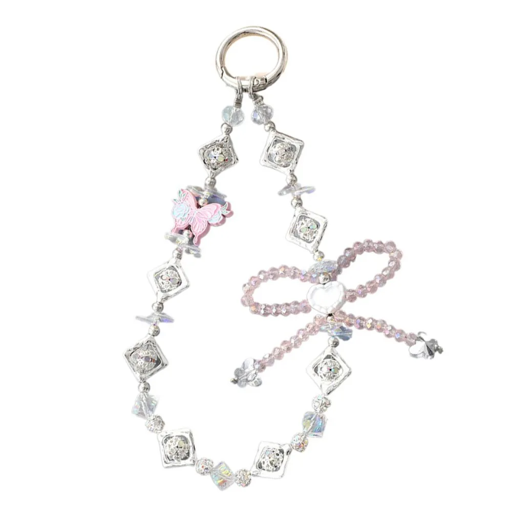 

Colorful Beads Beaded Phone Chain Bowknot Anti Loss Mobile Phone Keychain Strap Universal Bag Pendant Phone Hanging Rope
