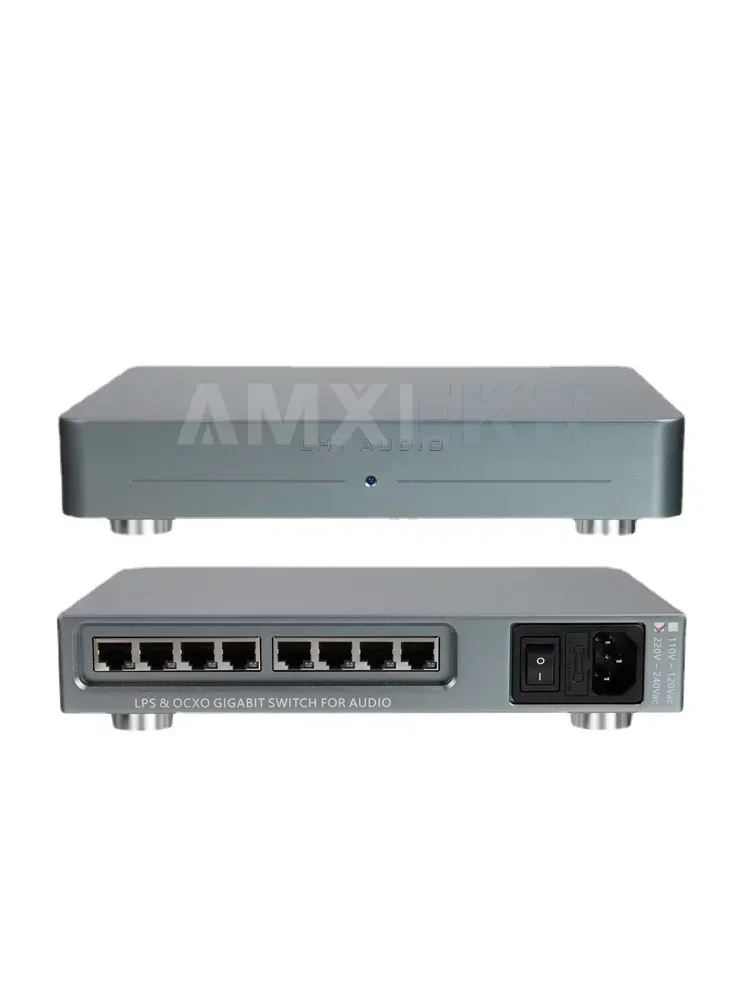 LHY เสียง HiFi เสียงไข้ SW-8 Ethernet Switch Full Linear DC แหล่งจ่ายไฟ SC ตัด OCXO คงที่อุณหภูมิคริสตัล Oscillator