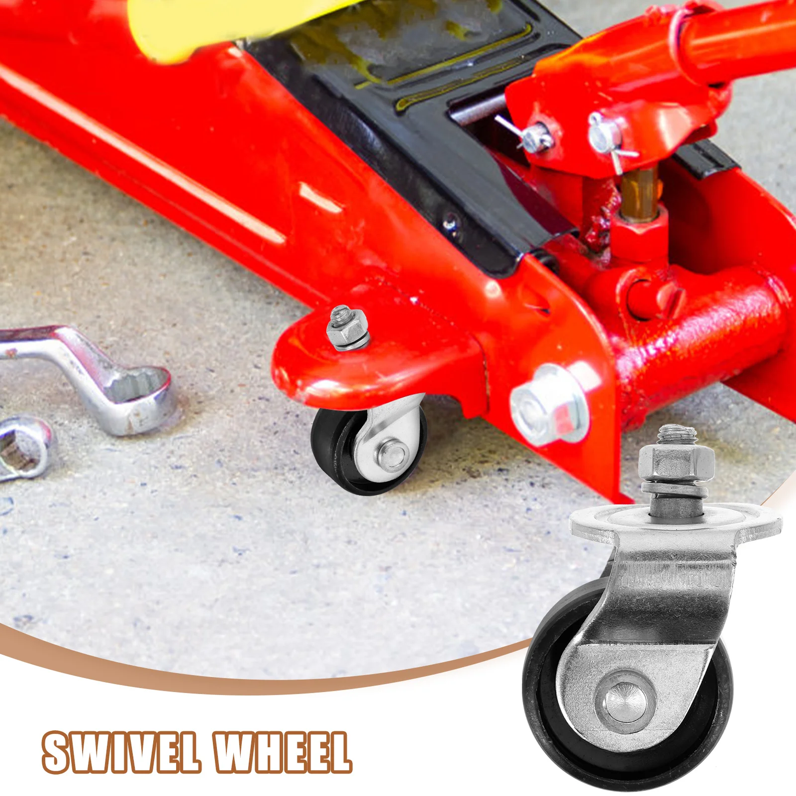 Jack Caster Wheel Utility Trailer Voorzwenkwielen Horizontale wielen Stalen auto-accessoires