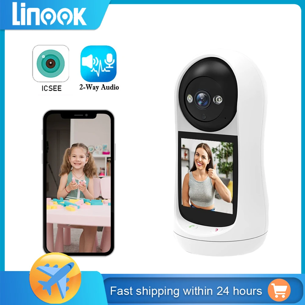 Linook ICSEE 1080P Home Video Call, Mini Security Camera CCTV Home Wireless WIFI Voice Assistant, Wireless WIFI CCTV