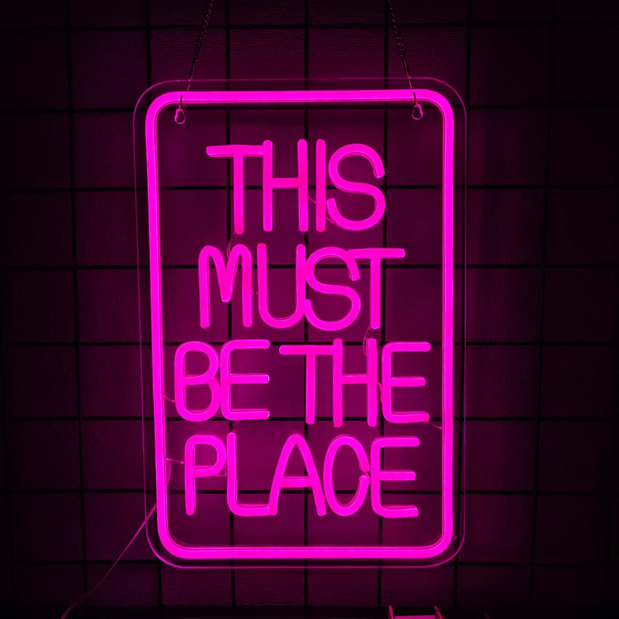 

This Must Be The Place Neon Sign, Wall Art Letter Lamp, Usb Power Supply, Used For Bedroom, Club, Office, Game Room Decor.