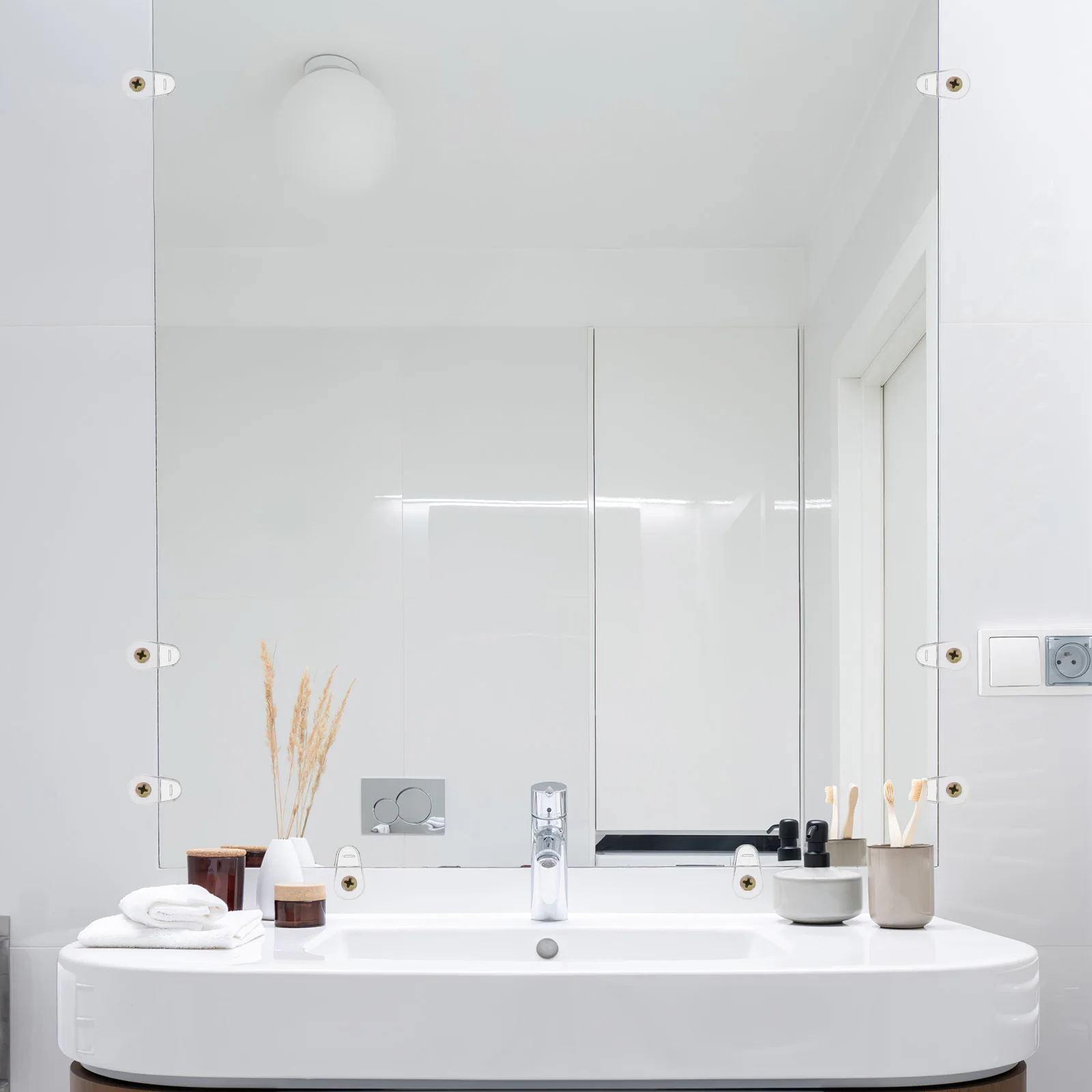 

20Pcs Glass Reliable Fixing Screws for Cabinets Wardrobe Mirrors Glass Doors Acrylic Panels Holder