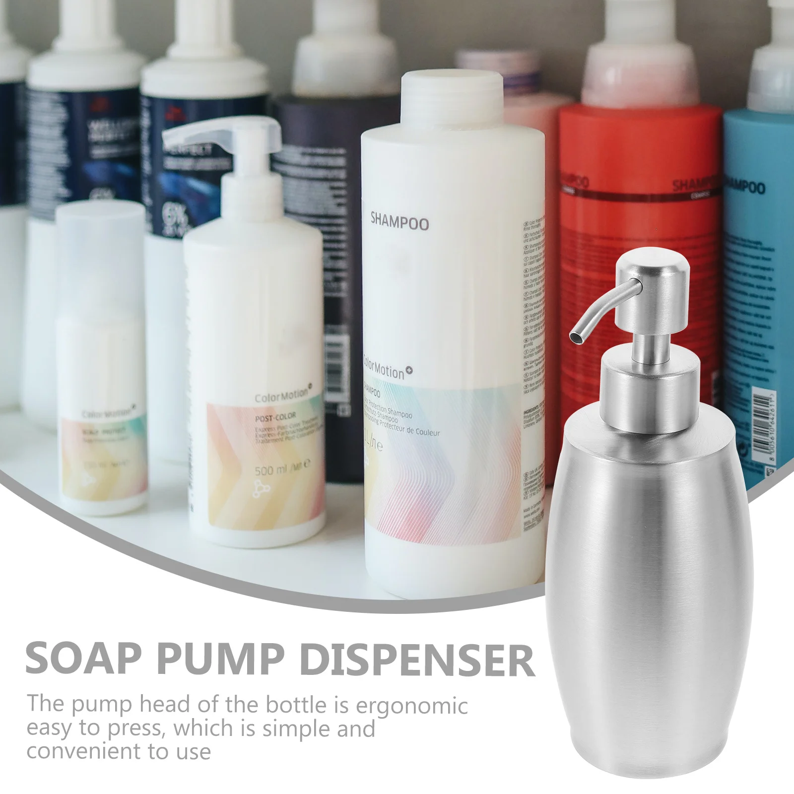 

Stainless Steel Soap Dispenser Bottle Large Capacity Pump For Kitchen Bathroom Hotel Hand Liquid Plastic Refillable Portable