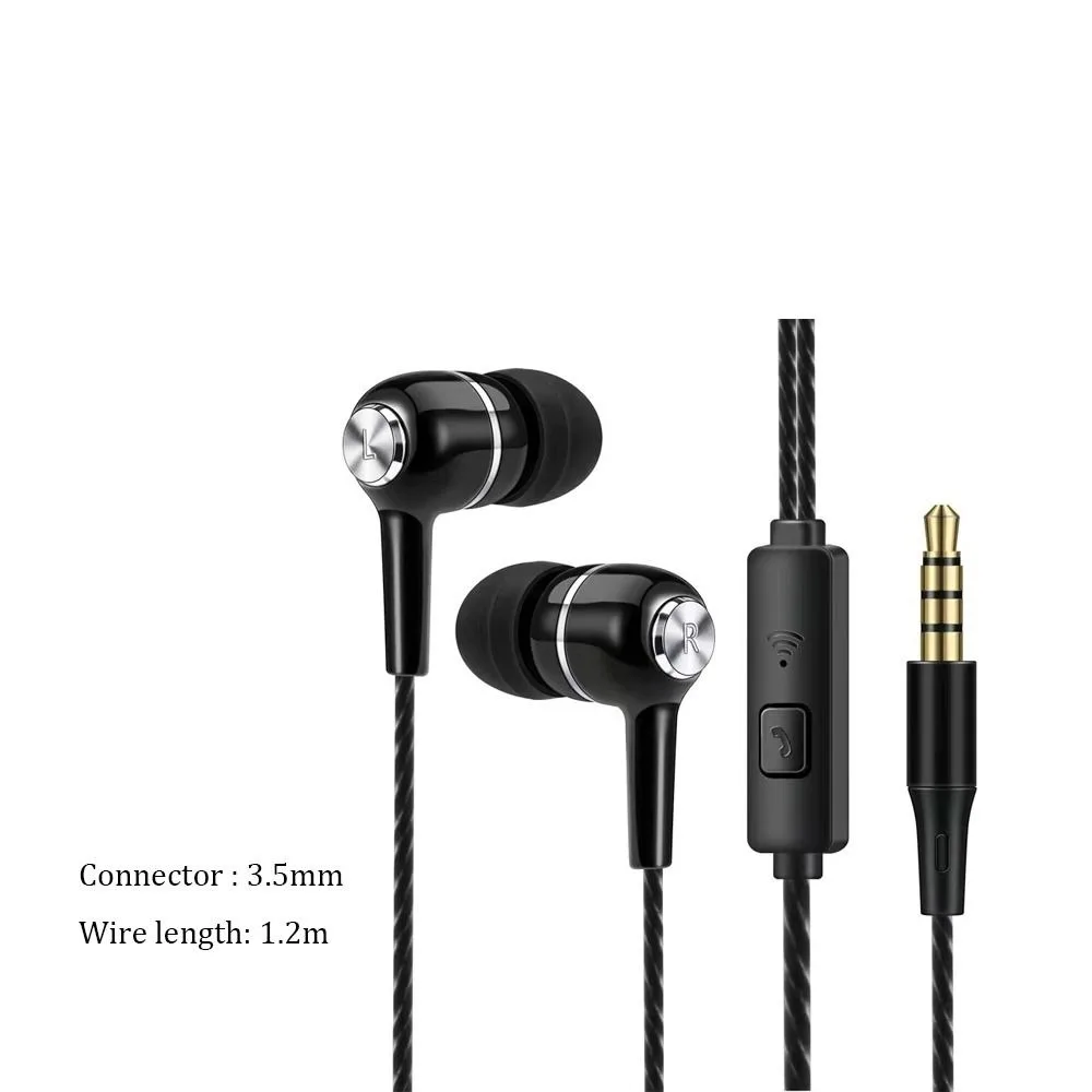 3.5mm Wired Headphones With Bass Earbuds Stereo Earphone Music Sport Gaming Headset With mic For Xiaomi IPhone Huawei Samsung
