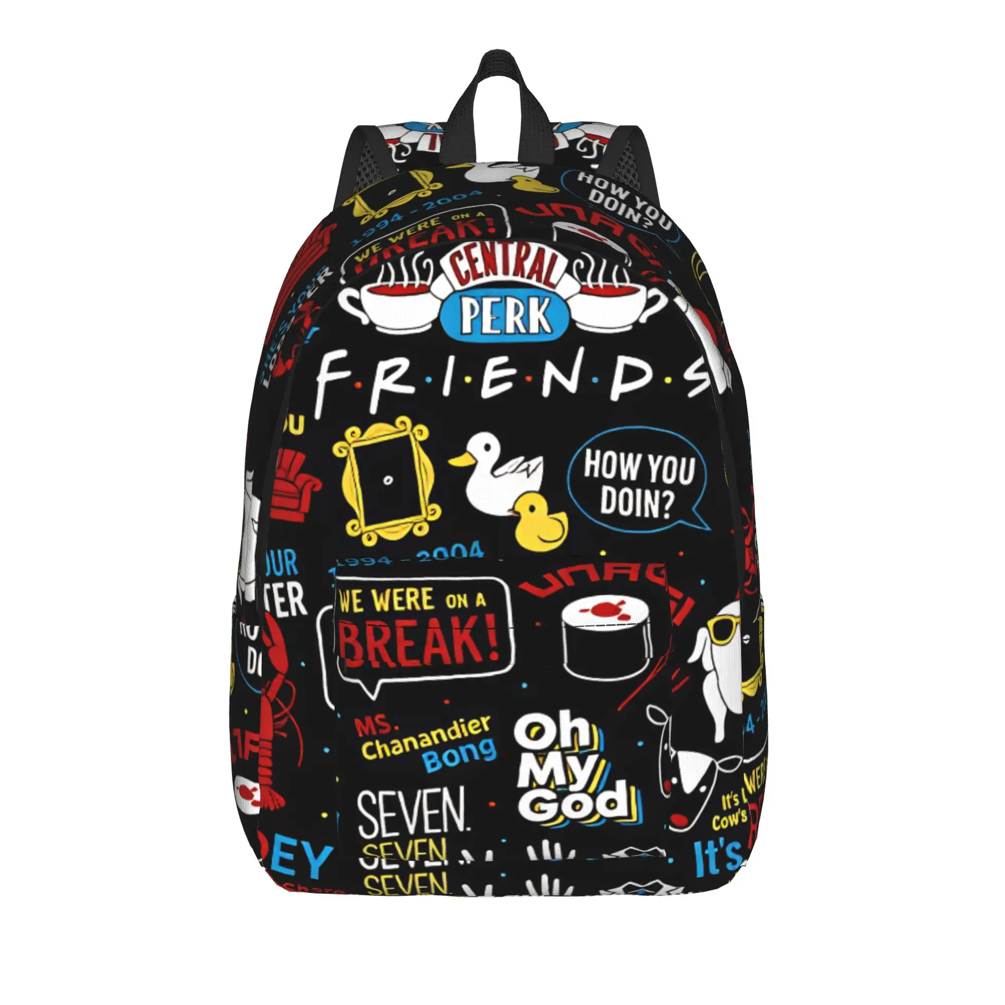 

Friends Classic Quote Doodle Backpack Fun Backpacks Student Unisex University Big High School Bags High Quality Rucksack